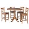 International Concepts Round 36 in Round Extension Dining Table with 4 Stools, Distressed Oak, 36 in W, 48 in L, 35.3 in H K42-36RXT-6B-S6172-4 - alternate 1